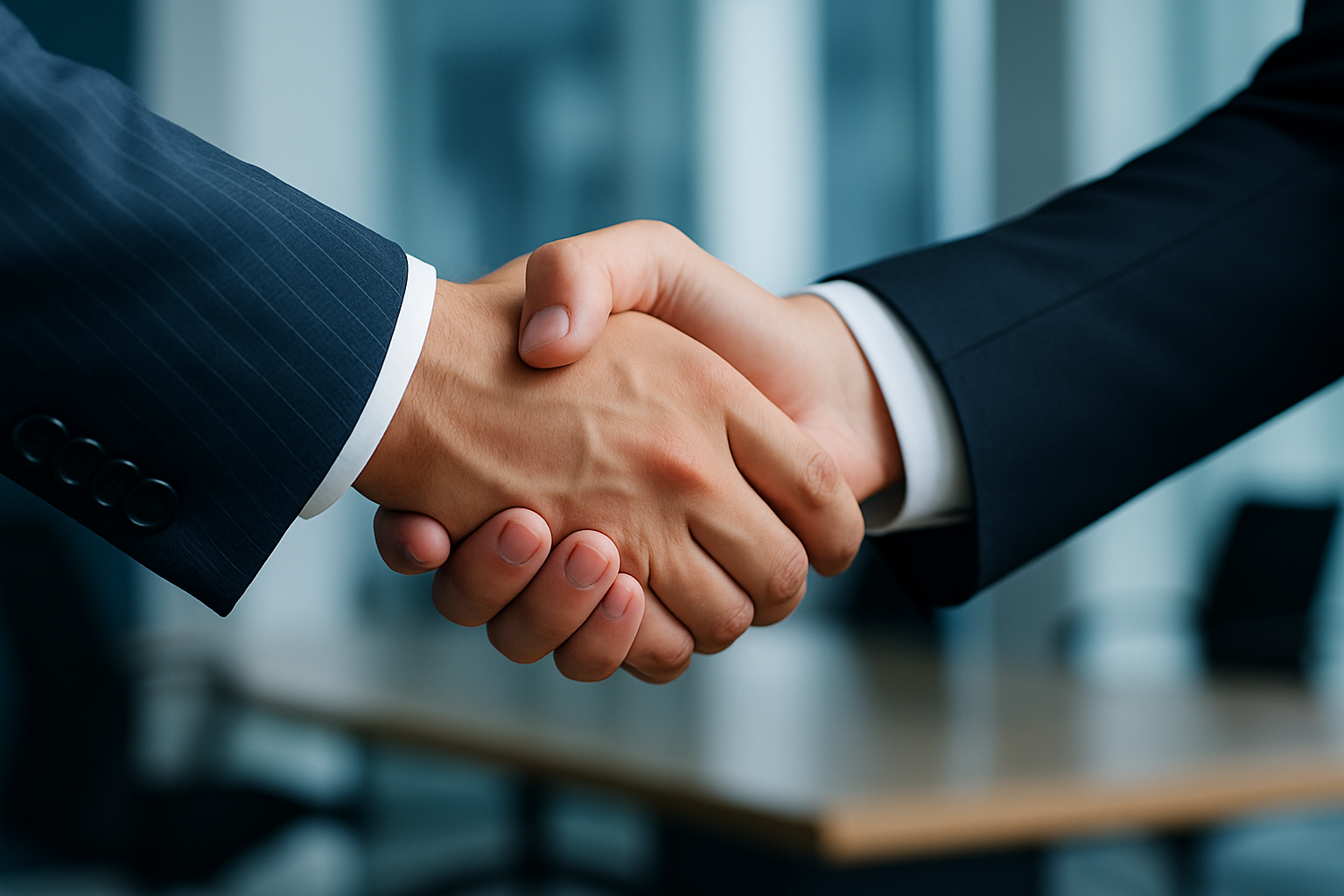 Professional business handshake representing successful partnerships and strategic business agreements
